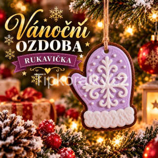 Vánoční ozdoba - perníček poleva - Rukavička
